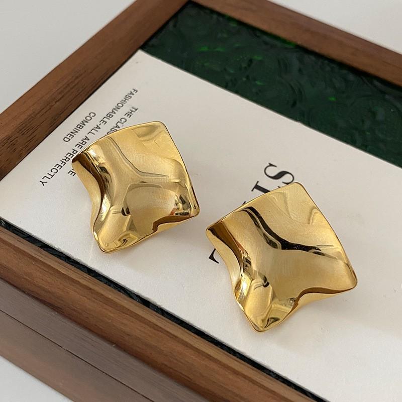 Metal Irregular Earrings European and American Retro Temperament Versatile Earrings Earrings