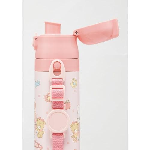 Skater Children's Water Bottle, 2-Way, 470ml (Direct Drinking) or 430ml (Cup Drinking) Design, Sanrio Hello Kitty Big Ribbon, Girls' Stainless Steel,