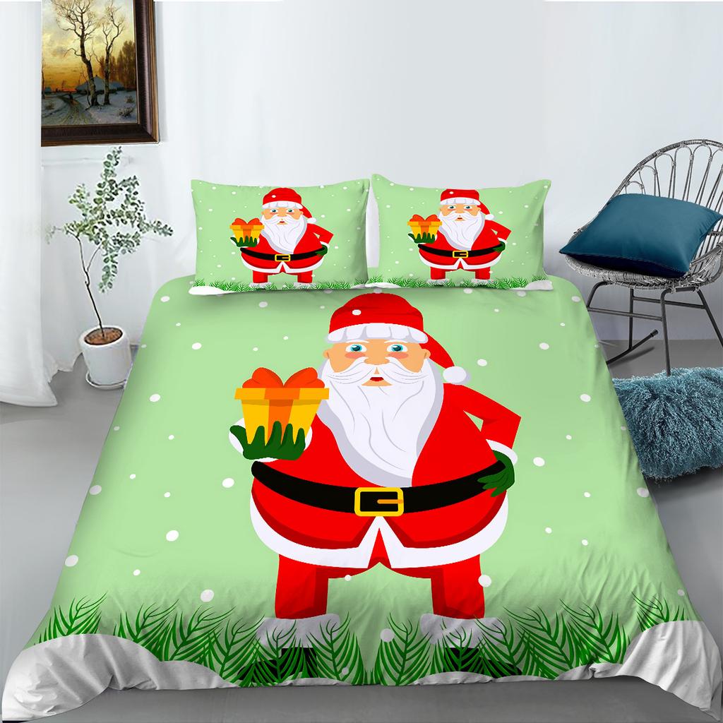 Vánoční dekorace Přikrývka na peřinu Povlak na polštář Dvou Třídílná sada Polyester 3D Digitální tisk Sváteční dárek