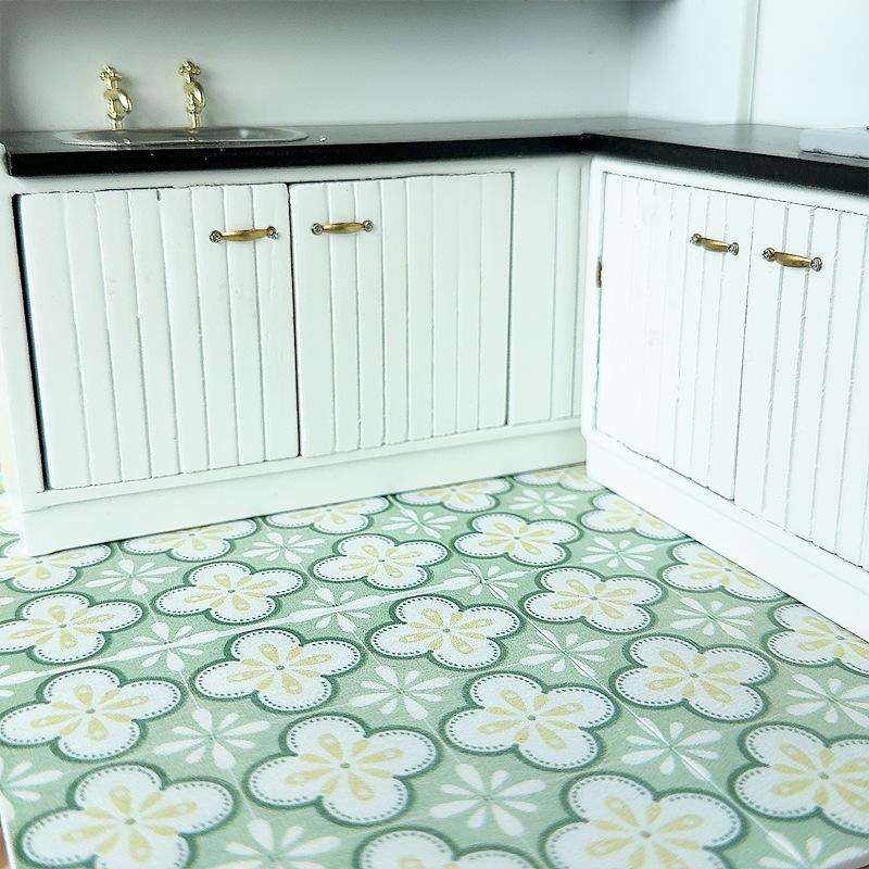 1Pcs 1:12 Dollhouse Miniature Square Wooden Floor Model Bathroom Living Room Decoration Toy Doll House Accessories