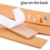 Cooraby 12 Pack Cork Strips 15 X 2 Inch Frameless Self-Adhesive Cork Board with 40 Pieces Cork Board P for Classroom Office