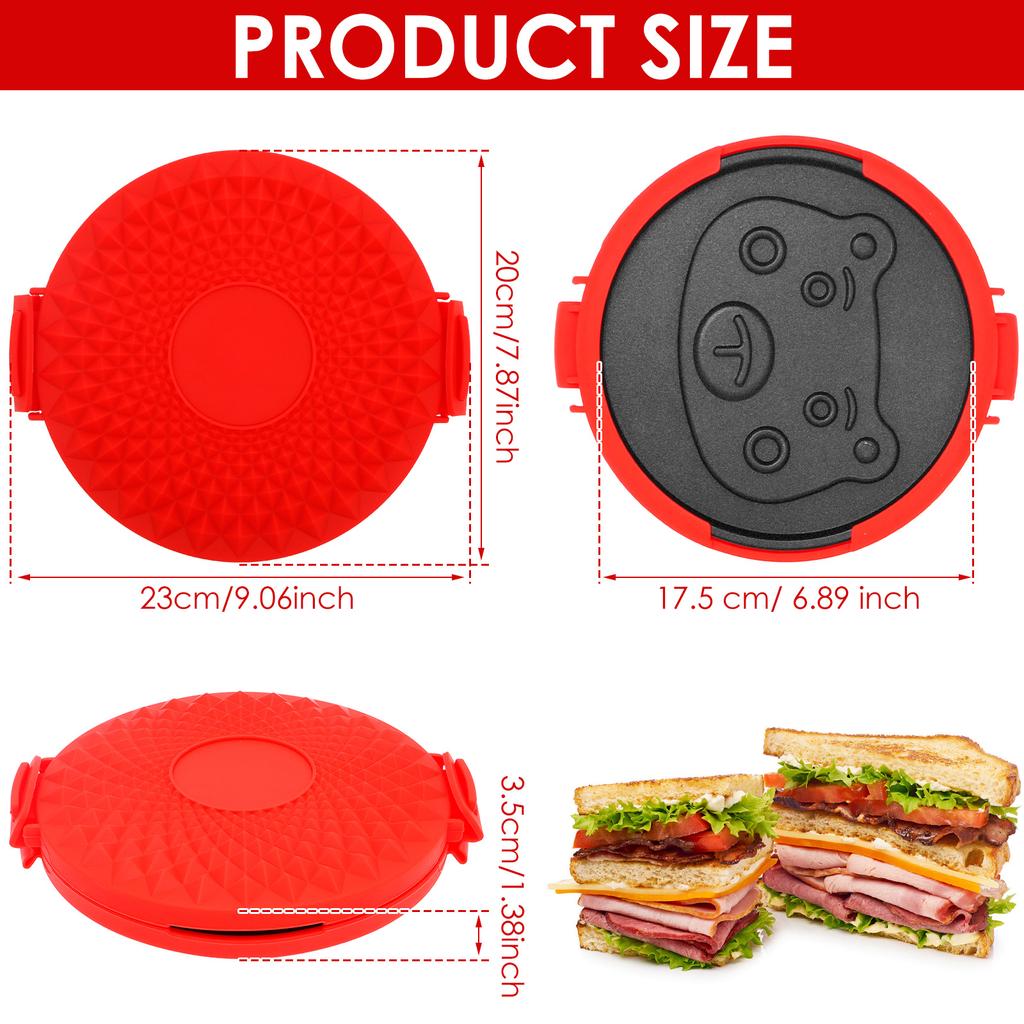1Pc Microwave Sandwich Grill Silicone Protective Microwave Pan Nonstick Microwave Sandwich Grill for Cooking Kitchen Accessories