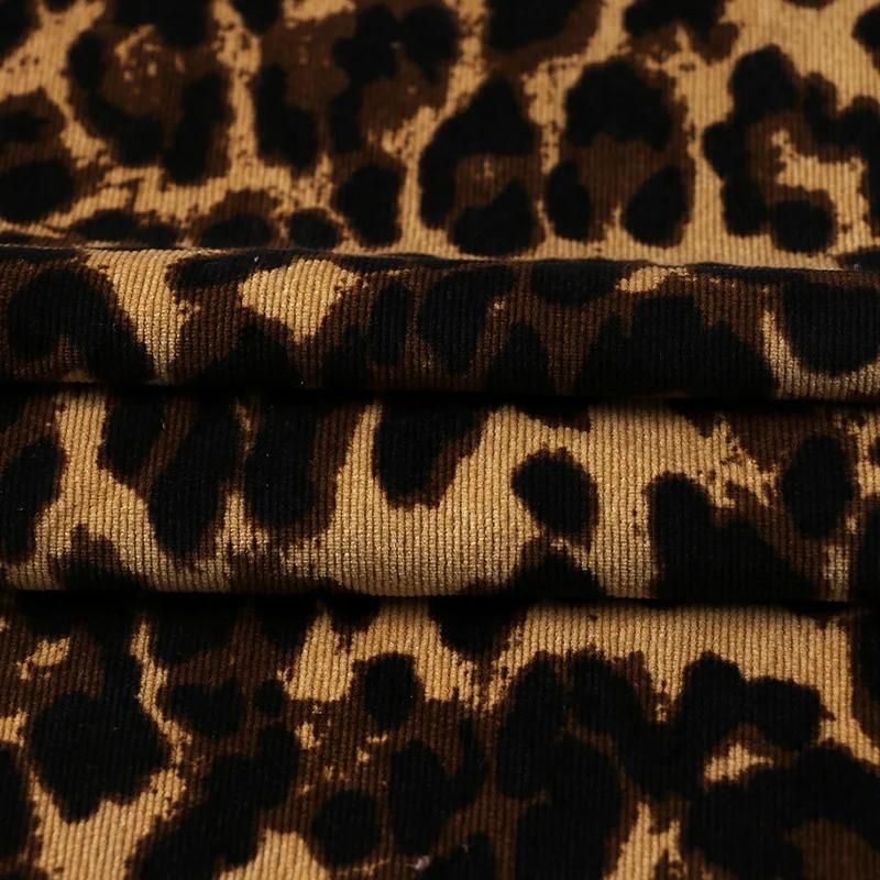100*150cm Stoff mit Leopardenmuster Weicher Samt Kordstoff zum Nähen Kleid Hosen Kinderkleidung Vorhang Tasche Bekleidung Handwerk