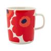 Marimekko Tasse Weiß/Rot OIVA/UNIKKO 2,5 dl weiß rot Tasse Nordisches Geschirr Küchentisch