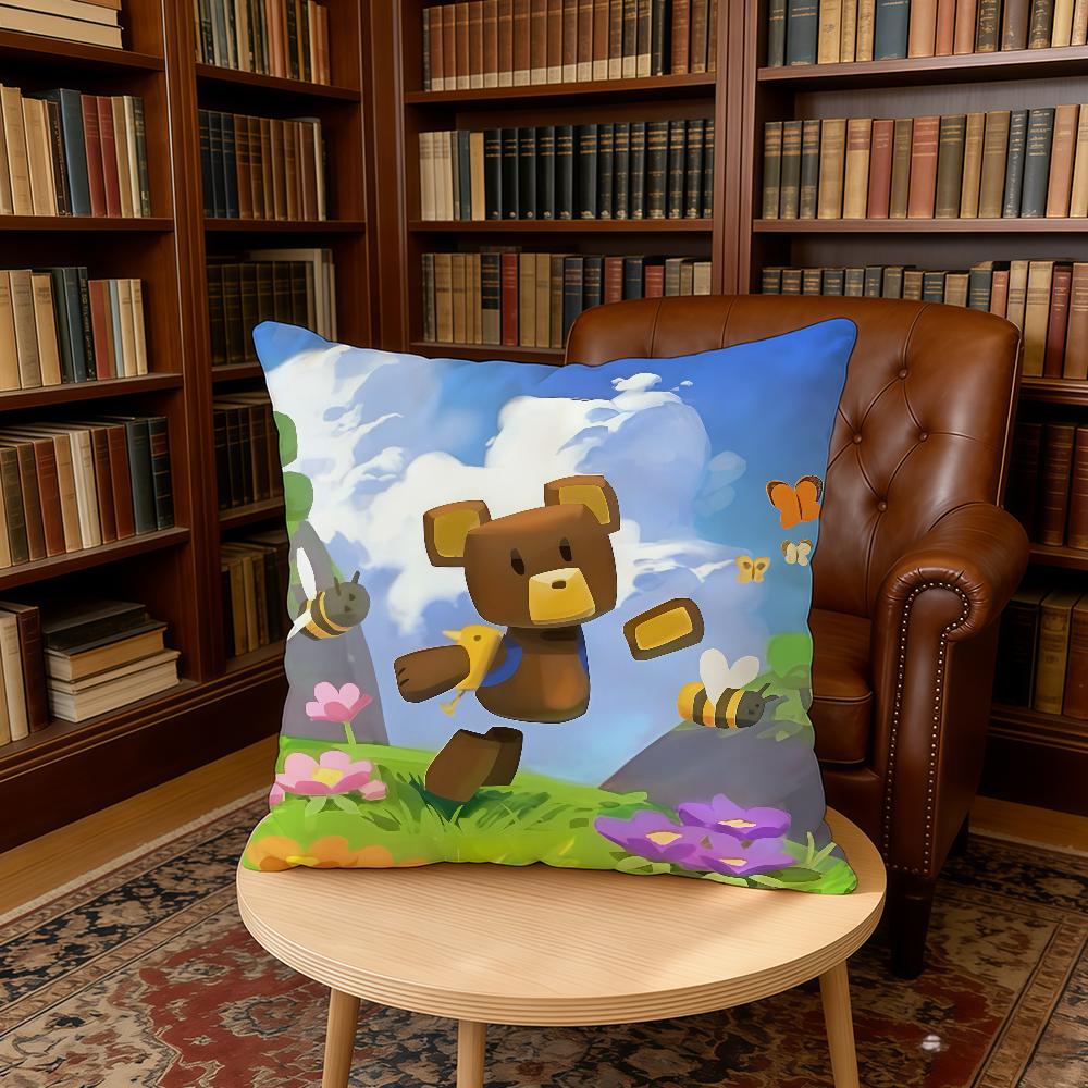 S-Super Bär Abenteuer Spiel Kissenbezug Home Office Geburtstag Jahrestag Geschenke Weicher Hautfreundlicher Kissenbezug