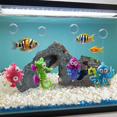 1 Pieza Decoraciones para Acuario Vida Marina con Bola Flotante y Cuerdas Adornos Lindos para Peceras Decoración de Acuario para el Hogar Personajes Temáticos