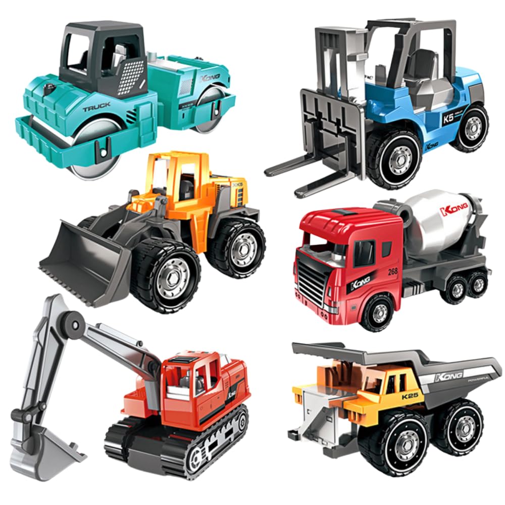 

ideamall Excavator Car, Working Vehicle Toy, Miniature Car, Sandbox Gift, Set of 6, Ages 6 and Up (Working Vehicles)