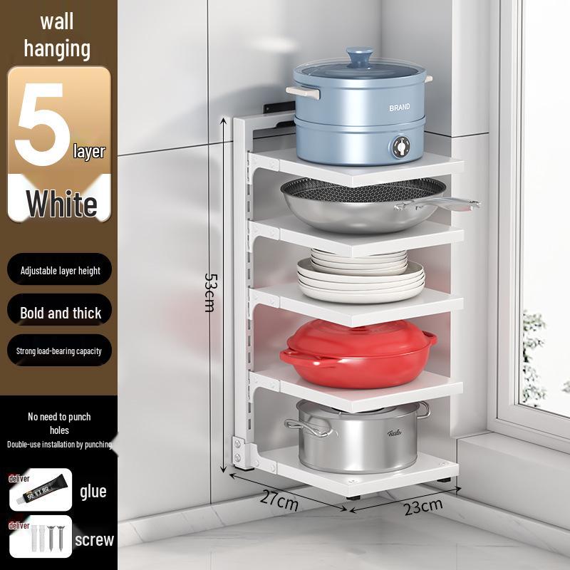 Multi-Layer Kitchen Pot Rack: Floor-Standing, Under-Sink Cookware & Storage Solution