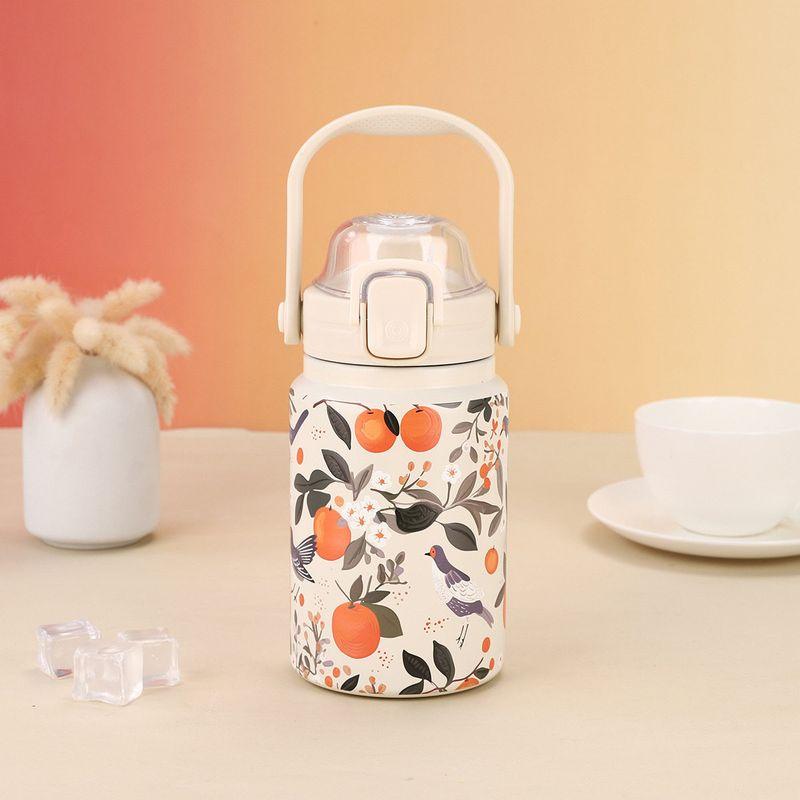 2026 New Model 316 Stainless Steel Handle Large Capacity Thermos Cup Dual-Use Portable Children's Water Bottle Pop-Up Cup
