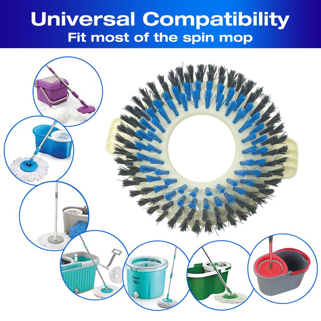 Universal Floor Scrub Brush and Microfiber Mop Head for Hurricane, Mopnad, Casabella and Other 360 Spin Mop (NO Bucket)