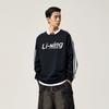 Li Ning Sports Fashion Series Anti-Static Anti-Bacterial Fleece Warm Letter Crew Neck Long Sleeve Sweatshirt Unisex Sweatshirt Black AWDUB71-6