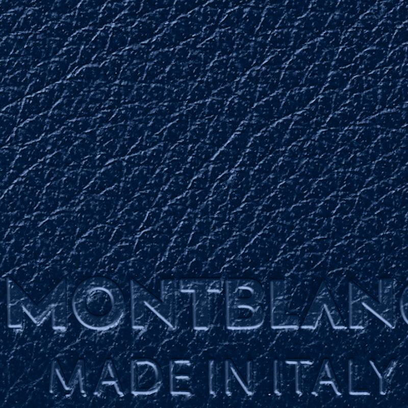 Montblanc Solid Color Minimalist 6 Card Slot Leather Wallet Men Wallet Midnight-Blue 130059
