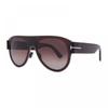 Tom Ford Aviator Full Rim  Shiny Black Frame  Smoke Mirror Lens