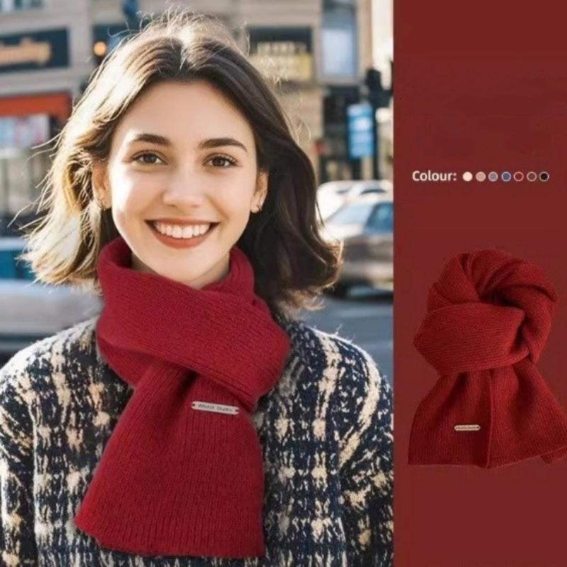 Women Men Scarf Autumn Winter Warm Knitted Neck Wrap Scarf Birthday Gift