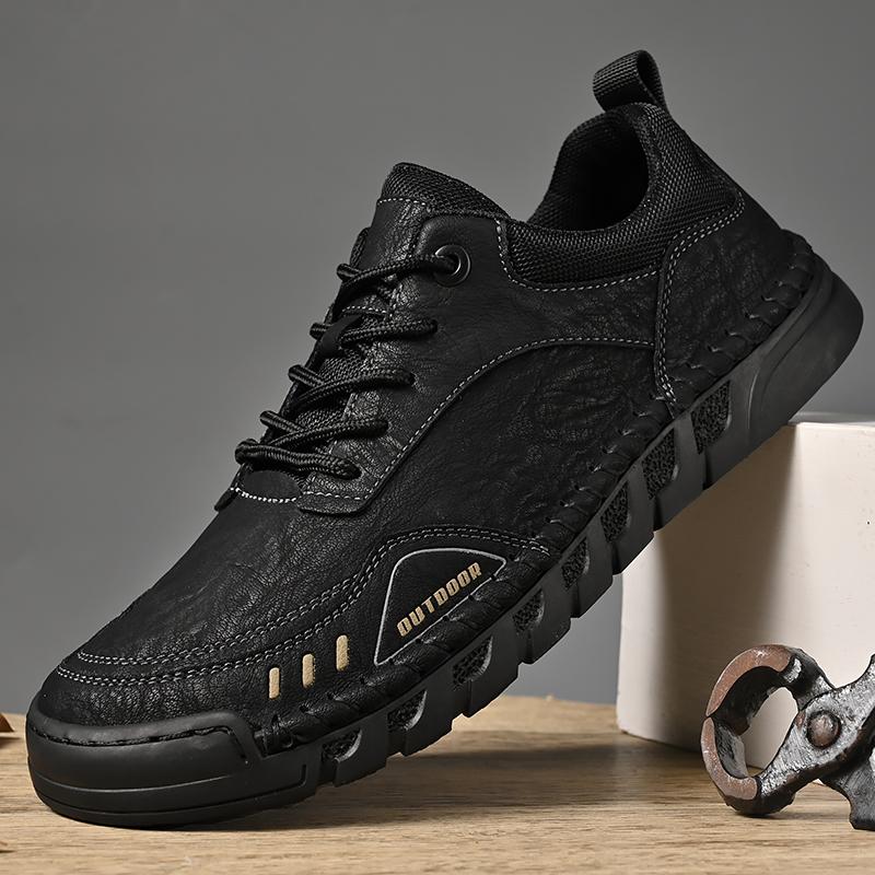 High Quality Handmade Genuine Leather Men Sneakers 2024 Outdoor Non-Slip Casual Shoes Luxury Brand Design Office Walking Shoe