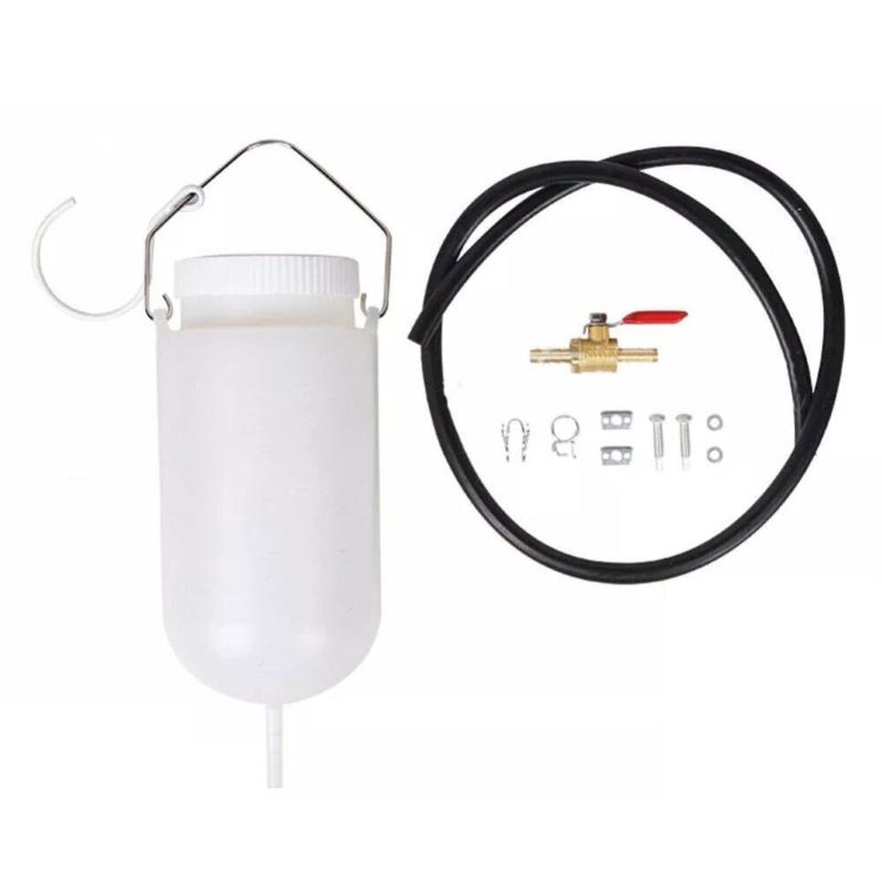

Auxiliary 1L Gasolines Container easy installs with Chain Hook 1000ml Fuel Reserve with Tap & Hose set for Motorcycles 1
