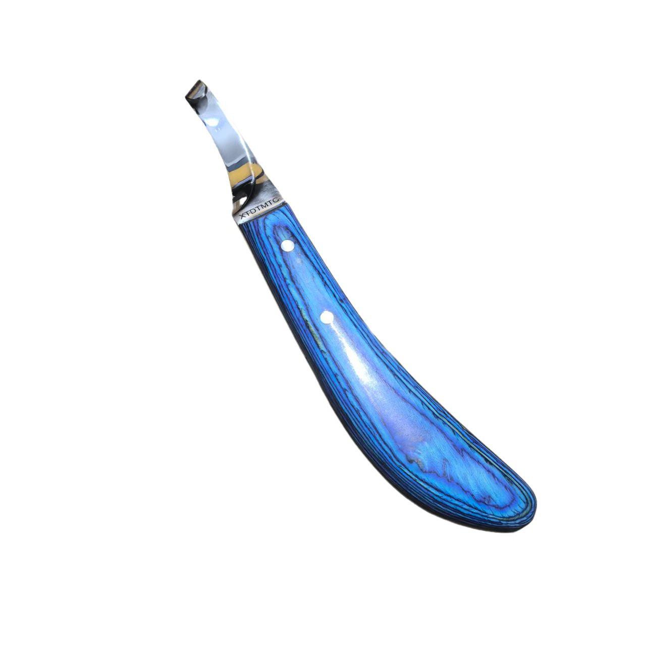 Horseshoe Knife Cow and Sheep Hoof Trimmer Vanadium Chrome Steel Left and Right Bracelet shaped Hoof Knife Design Wooden Handle Right hand knife