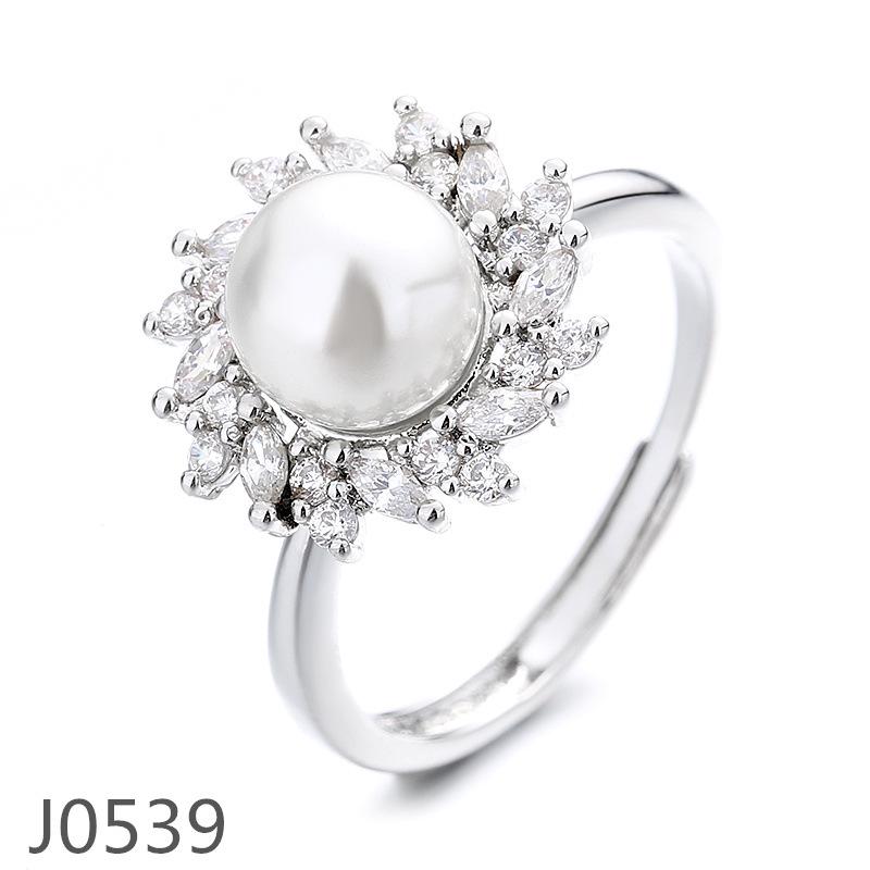 Korean Light Luxury Pearl Ring for Women – High-End Adjustable Index Finger Jewelry, Customizable Setting.