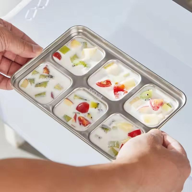 Ice Cube Mold Coffee Freezer Tray Cubes Stainless Steel Wear-Resistant Non-Stick Whiskey Making Sphere Steel Lid Box