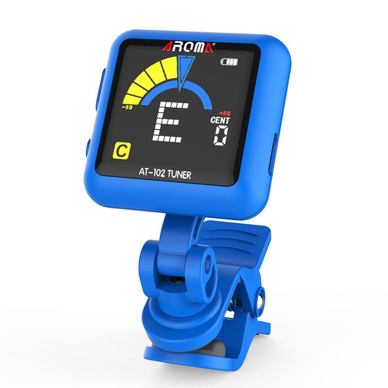 Rechargeable Tuner AT-102 Black Blue White USB Rechargeable Built‑in Battery Large LCD 360 Degree For Guitar/Bass/Ukulele/Violin