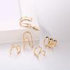 Hot Sale Ear Bone Clip Set 1-piece Creative Leaf Star Double C Cartilage Geometric Ear-free Stud Earrings