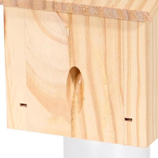 Carpenter Bee Trap Outdoor Hanging Bee Catcher Trap Kit Wooden Insect Trapping Box with Plastic Jar for Swarm Control
