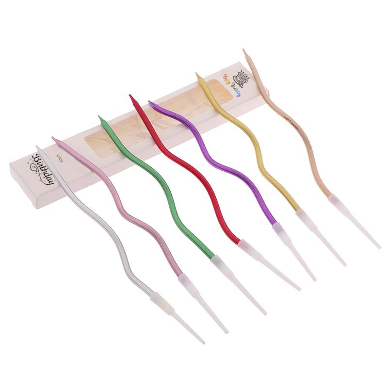 6 buc/lot Lumânare cu filet Curbat Spiral Tort Lumânare Flăcări Aniversarea copiilor