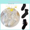 Niedliche weiße Lolita-Spitze Schleife Prinzessin Feen Socken Baumwolle Mid-Calf Geruchsresistent