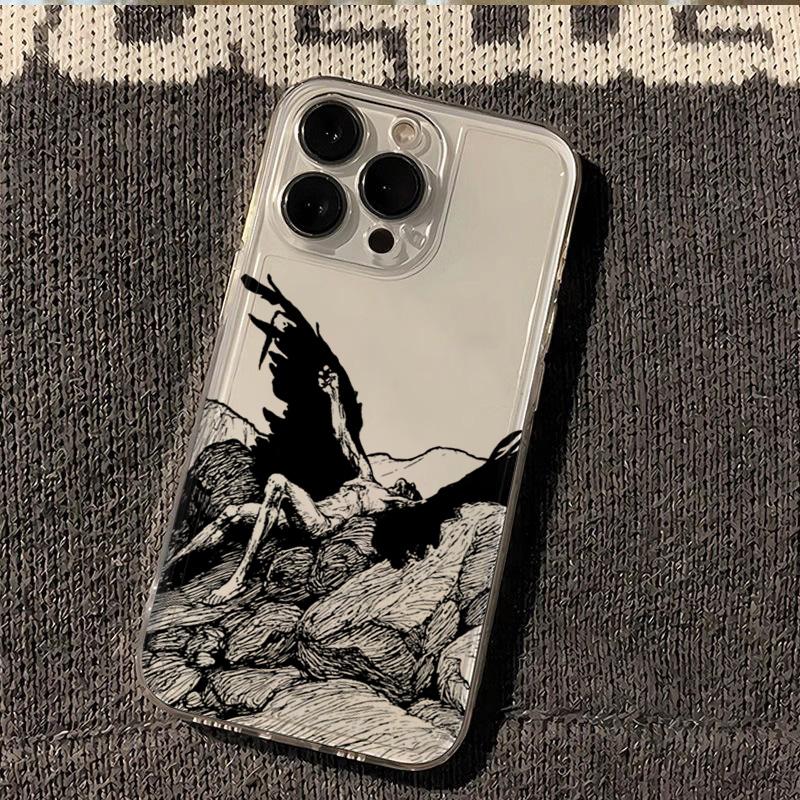 Angel Girl Transparent Personalized Phone Case Iphone16pro For iPhone 16 15 Pro Max 16E 14 13 12 11 XS X XR 7 8 Plus