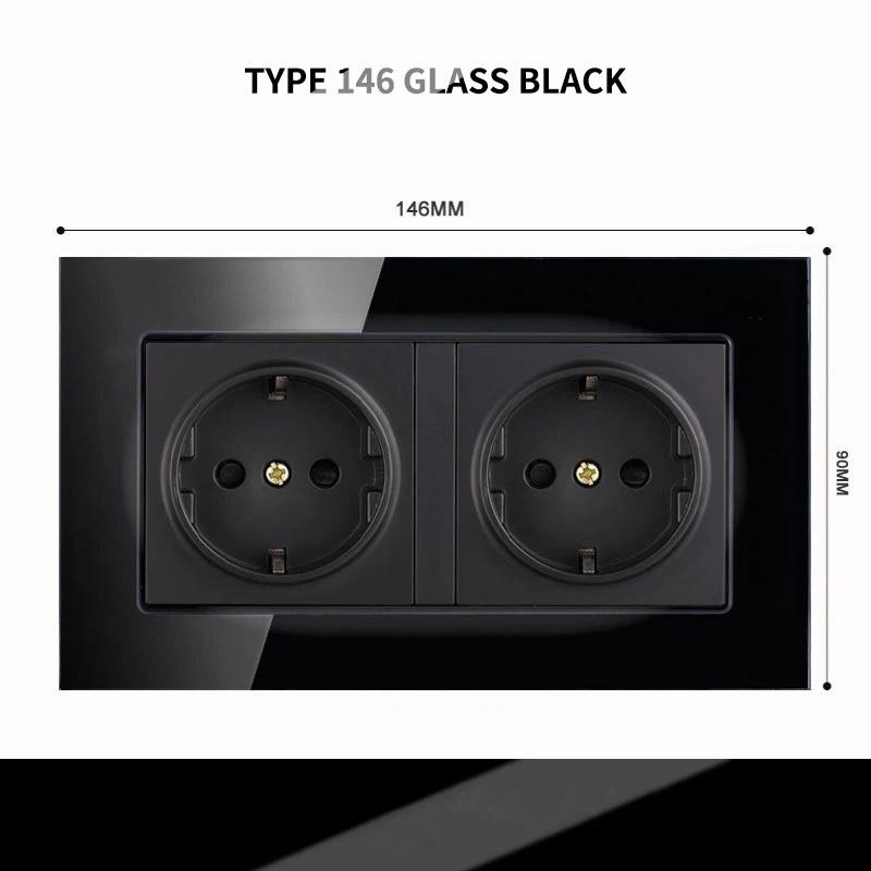 Type 86 European Standard Wall Power Socket Panel European Style, EU Standard, German Style 16A German Standard Round Hole Panel Socket