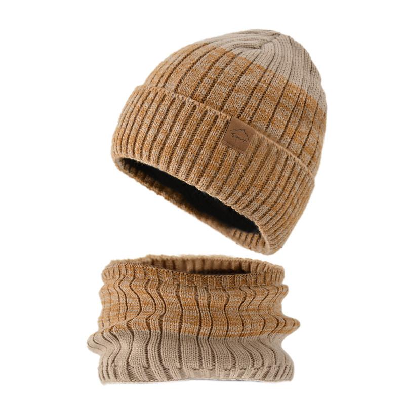 Two-in-one Men's And Women's Couple Lined Fleece Knitted Hat Winter Ear  Soft And Warm Bea-nie Hat