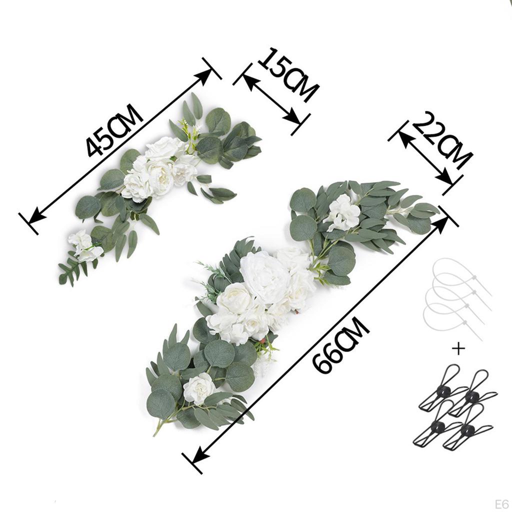 Artificial Flower Swag Rustic Backdrop Arch Handmade Rose Garland for Front Door