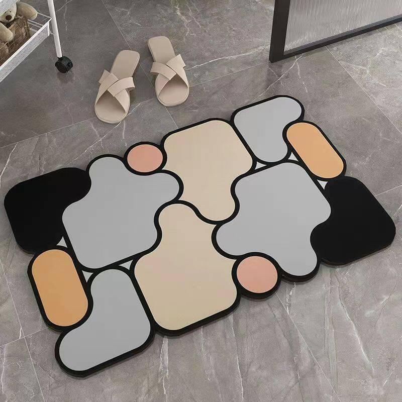 Creative Irregular Shape Diatom Mud Bathroom Mat - Non-slip, Quick-Dry, Water Absorbent