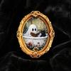 Cute Ghost Oil Painting Magnets Vintage Halloween Fridge Magnet, Retro Gold Frame Refrigerator Decoration Holiday Magnet Set with Strong Magnetic