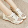 Fashion Women Hollow Breathable Mesh Casual Shoes Spring and Summer Platform Wedge Loafers Ladies Lace Up Moccasins White Sports Shoes