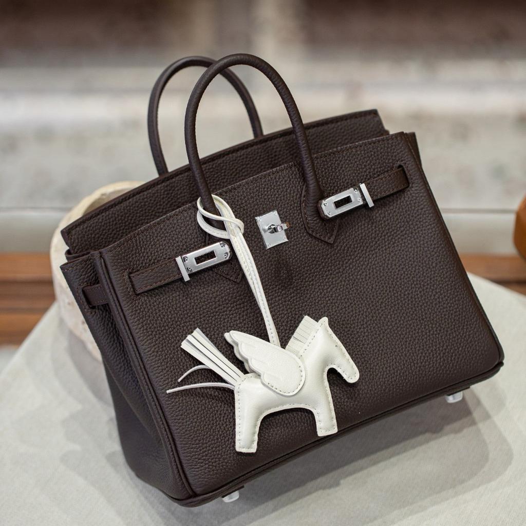 High Ding Litchi vzor Togo hovězí kůže vnitřní šev Safi vlákno Platinová taška Velká kapacita 25/30 Crossbody kabelka