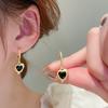 Dripping Metal Wind Love Ear Buckle Earrings Fashion French Temperament Geometric Earrings