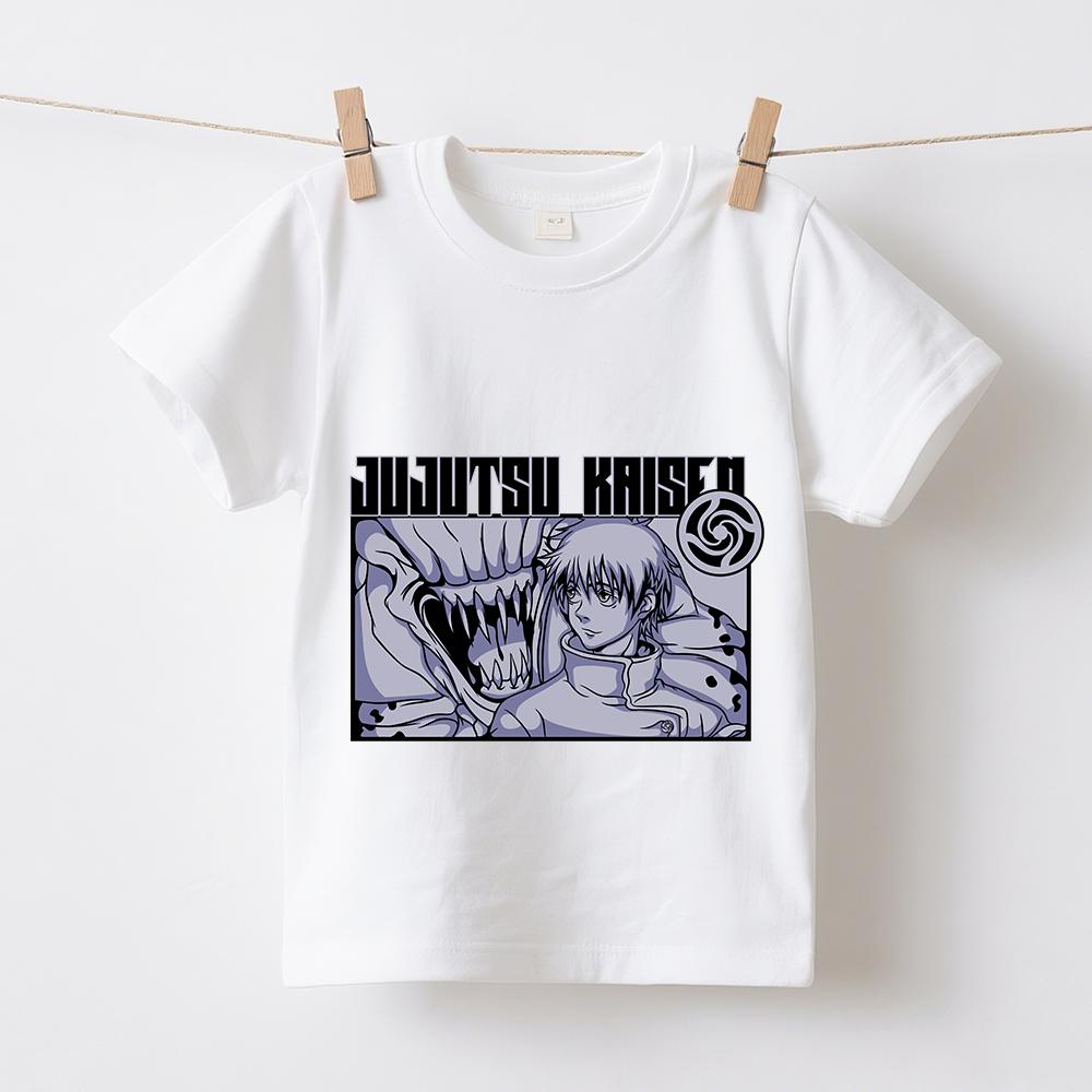 Jujutsu Kaisen Yuta X Rika Anime Print Cotton T Shirt for Boys Girls Kids Summer Casual Short Sleeve Top