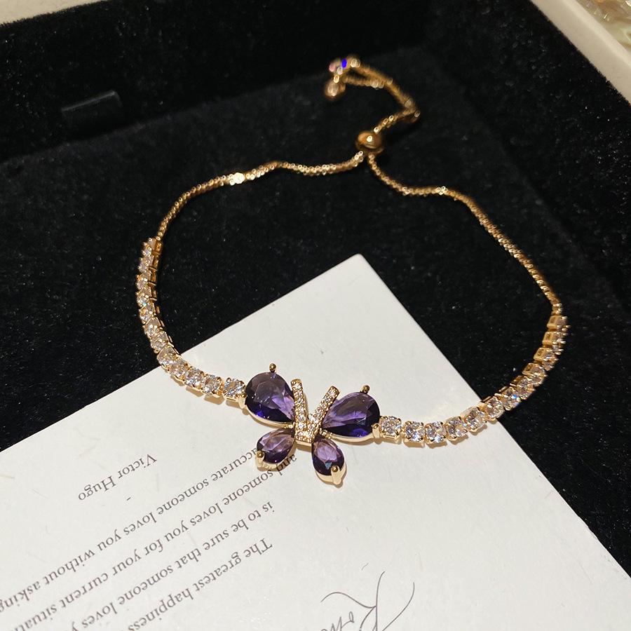 Blue Star Zirconia Hexagonal Flower Bracelet - Stylish, Versatile, and Luxurious Wrist Jewelry for Women