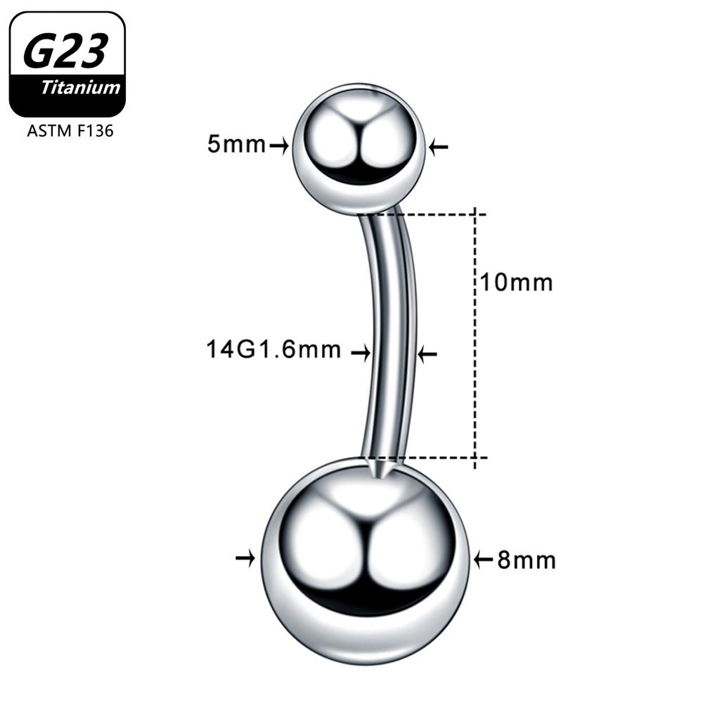 1/5pcs ASTM F136 G23 Titanium 14G Belly Button Ring Navel Nombril Piercing CZ Sexy Women Body Jewelry Ombligo
