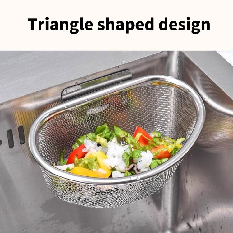 Metal Kitchen Drain Strainer Flexible Basket Sink Accessory Drain Strainer Food Scrap Catcher Stainless Steel Texture