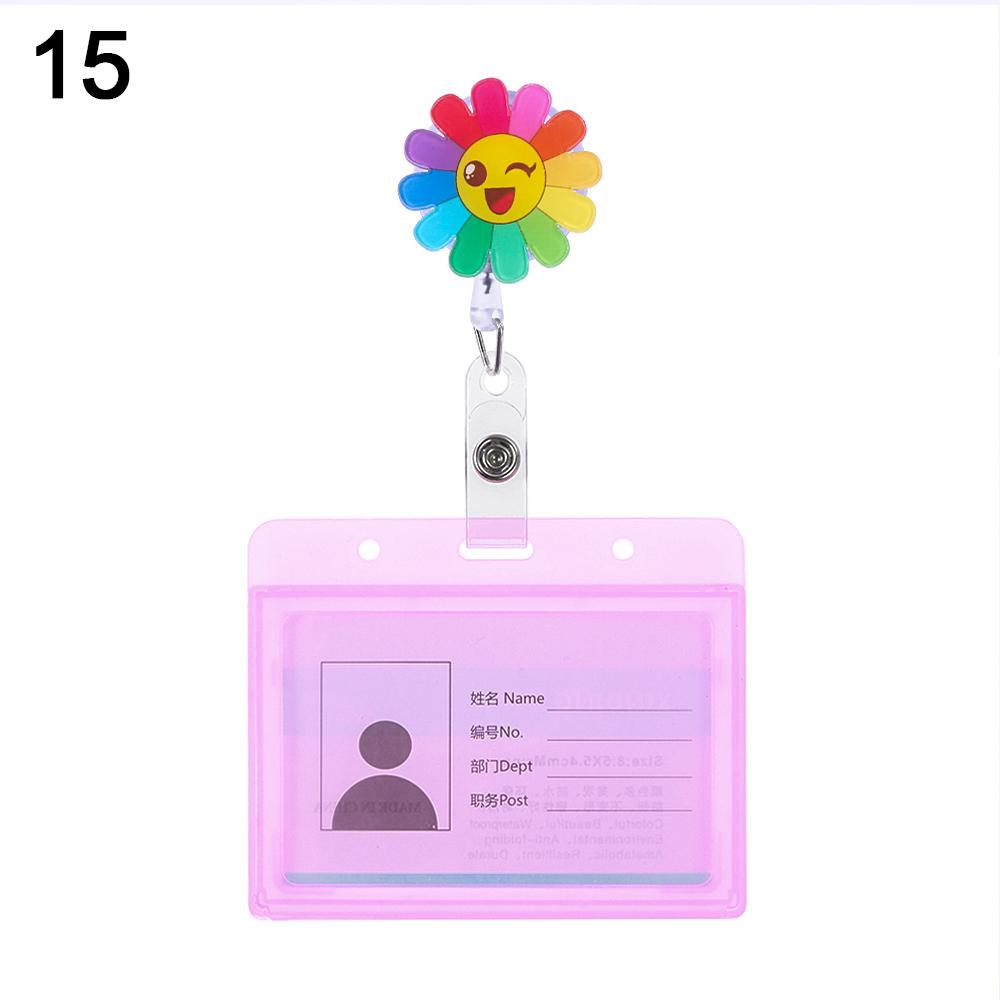 Cartoon Nurse Doctor ID Badge Holder with Retractable Reel, Retractable Metal Clip Business Work Card/Name Tags Badge Holders