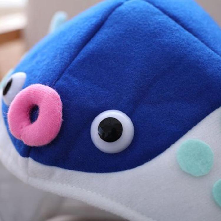 Stofftier Plüschmütze Cartoon Kugelfisch Klappohrenmütze Halloween Cosplay Kopfbedeckung