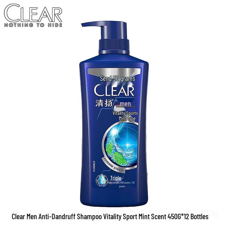 Clear Scalp & Hair Anti-Dandruff Energizing Sport Mint Shampoo (12-Pack)