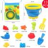 Children's Foldable Beach Toy Set: Telescopic Bucket, Round Bucket, Shovel for Sand & Water Play.