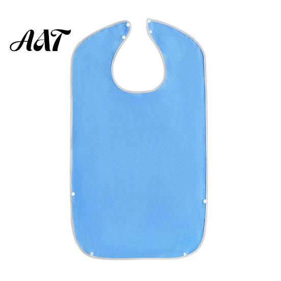 Easy Clean Eating Bibs Adult Large Bib, Solid Color Waterproof Clothing Protector, with Deep Crumb Anti-stain Nursing Home Catcher Design, Adjustable