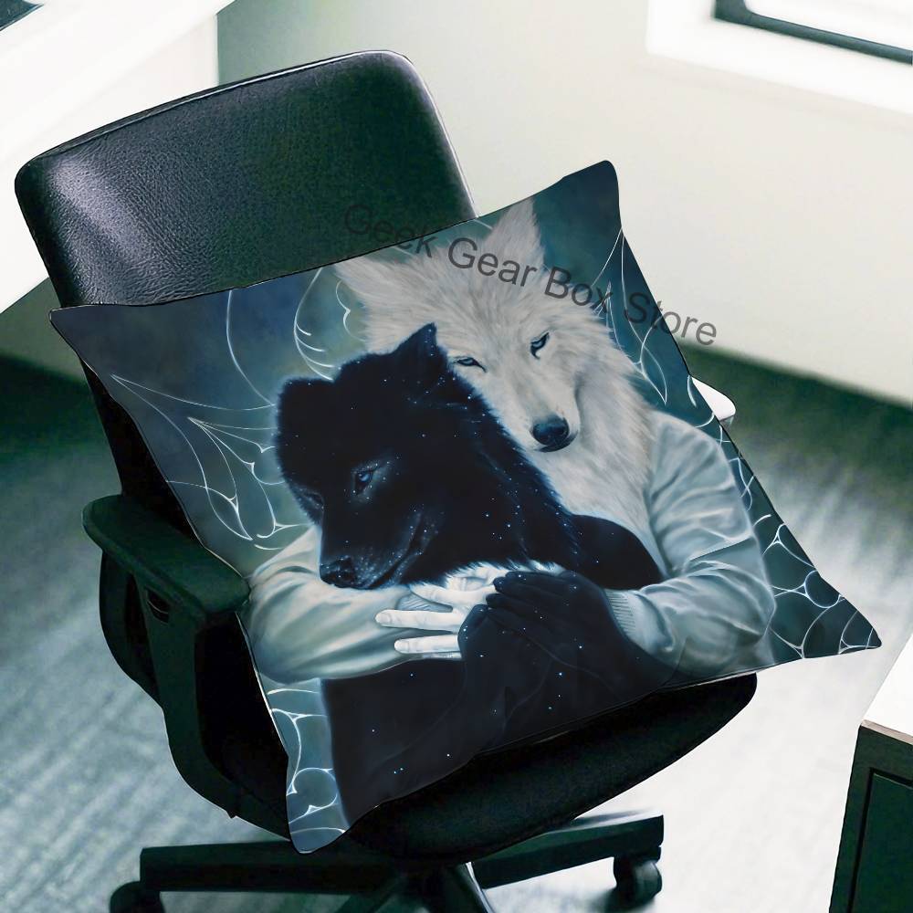 Alpha Sigma Wolf Cool Kissenbezug für Sofa-Dekor Auto Büro Zimmer Druck Kissenhülle Dekorationen und Schutz