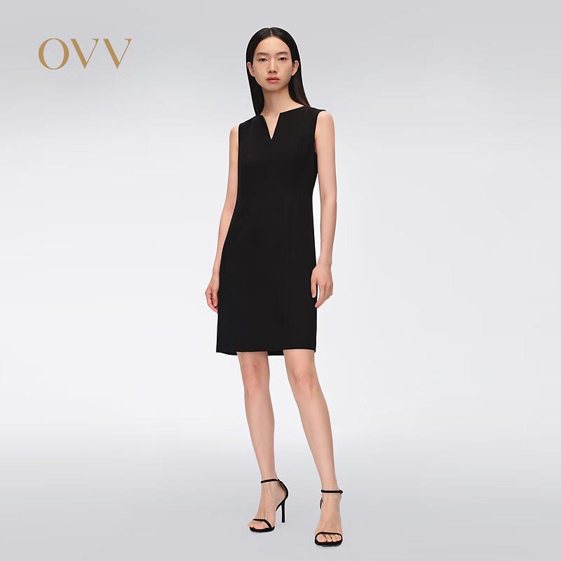 OVV Women s Spring/Summer Elegant Round Neck Sleeveless Slit Dress M
