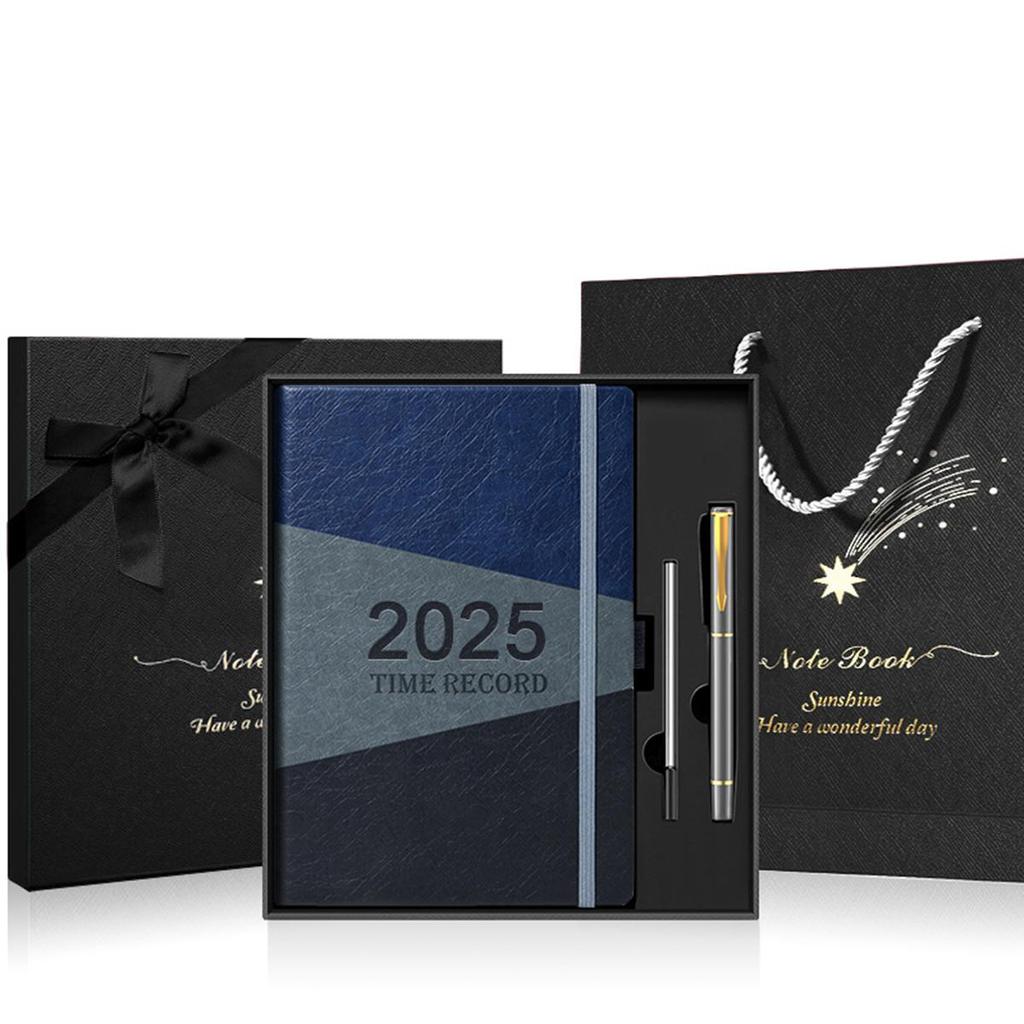 A5 verdickter Business-Notizblock aus Leder, Arbeitsnotizbuch, Besprechungsprotokollbuch, Tagesplaner 2025, Studiennotizen für Studenten, Tagebuch, 150 Blatt