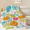 [Holiday Joy]Colorful Easter Egg and Floral Pattern Blanket- Comfortable Flannel Blanket, Suitable for Sofa, Bed, or Gift, Perfe